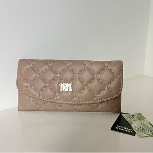 Badgley Mischka Tan Quilted Wallet NWT